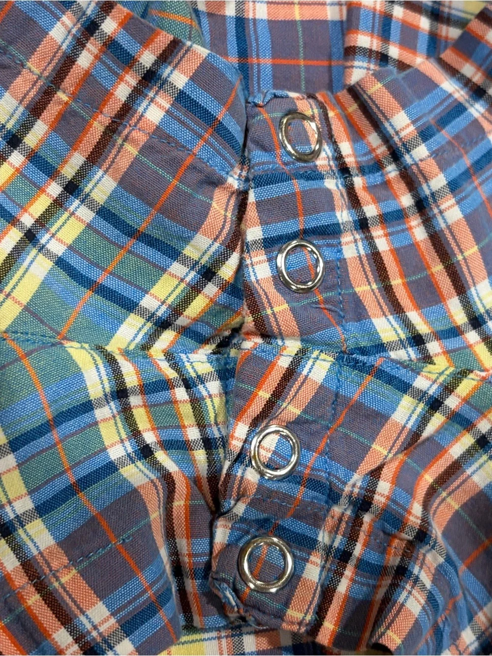 Ralph Lauren Plaid Button-Down Kids Romper in Blue, Green & Brown